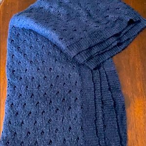 Infinity scarf navy blue with blue shimmer throughout